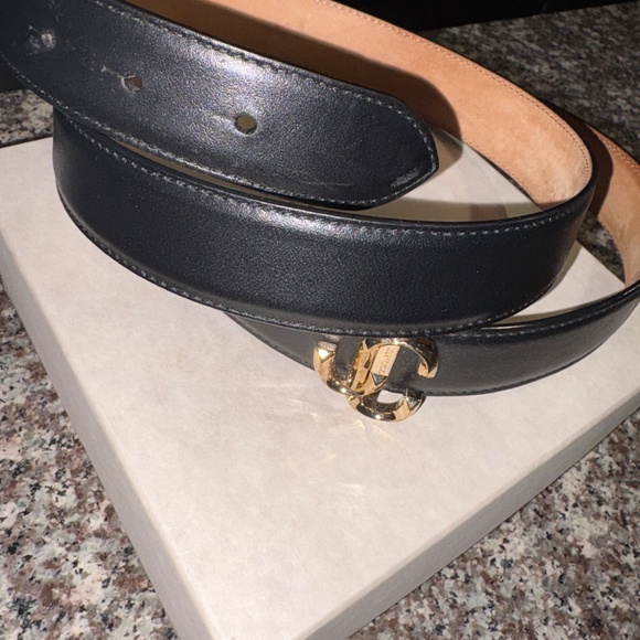 Jimmy Choo Logo Black Leather Belt main image 5